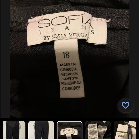 Sofia Jeans by Sofia Vergara Women's Maternity Curvy Jeans with Full Belly Sz 18 - Picture 9 of 12